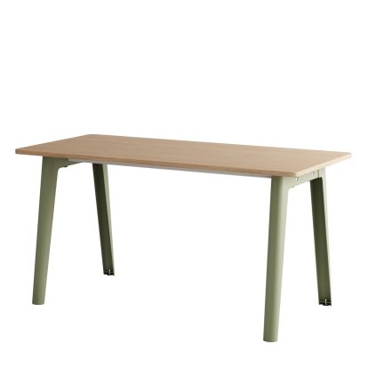 New Modern Schreibtisch, Metall/Holz, 150 x 70 cm, Ohne Aufbewahrungsmodul, Khakigrün