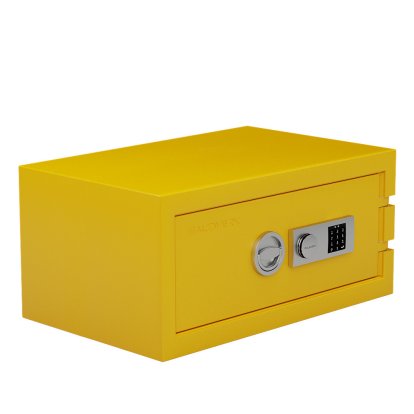 Balzsafe Connect Tresor für USM Haller Regale, 75 cm x 35 cm x 50 cm, Goldgelb RAL 1004, Elektronisches Zahlenkombinationsschloss mit Revisionsschlüssel