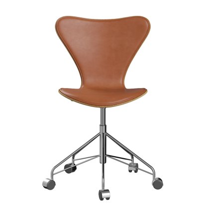 Serie 7 Drehstuhl 3117/3217 Frontpolsterung, Ohne Armlehnen, Holz klar lackiert, Ulme klar lackiert, Walnut, Chrome