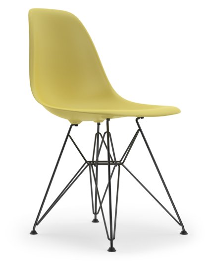 Eames Plastic Side Chair DSR, Citron, Ohne Polsterung, Ohne Polsterung, Standardhöhe - 43 cm, Beschichtet basic dark