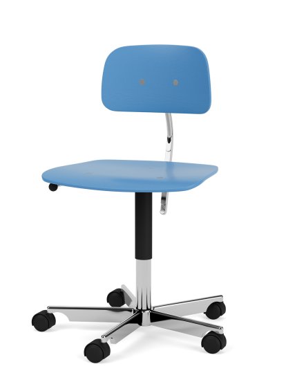 Kevi 2533 Drehstuhl, B / 48 - 61 cm, Azure, Polished aluminium