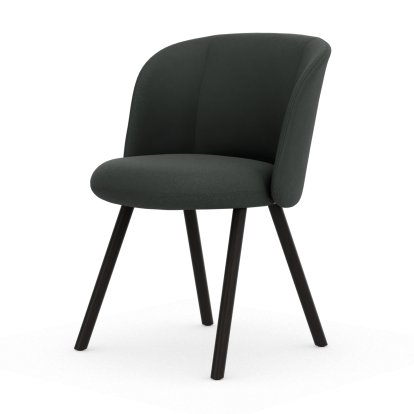 Mikado Stuhl, Eiche dunkel, Plano, Sierragrau / nero, Gleiter für Teppichboden
