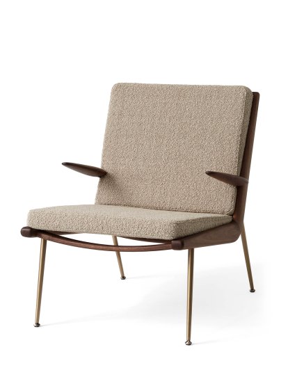 Boomerang Lounge Sessel, Karakorum, Nussbaum geölt, Mit Armlehnen