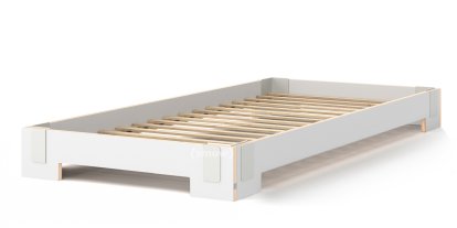 Tagedieb Stapelbett, 90 x 200 cm, Weiß, Mit Roll-Lattenrost