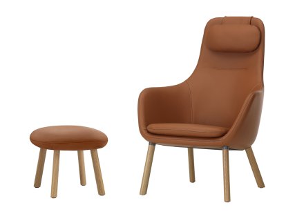 HAL Loungesessel, Leder Premium cognac, Mit Ottoman
