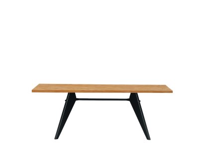 EM Tisch, 200 x 90 cm, Eiche natur massiv, geölt, Tiefschwarz