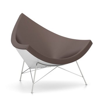 Coconut Loungestuhl, Leder (Standard), Kastanie