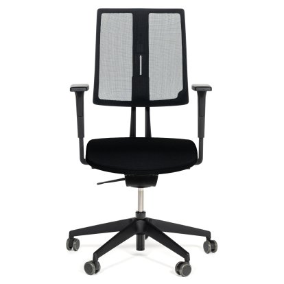Equo Bürodrehstuhl, Schwarz, Netz, Xtreme Plus (PG0), Schwarz YS009, C30 KST mit Sitztiefenverstellung, Standard 100 mm, Mit Armlehnen, Mit harten Rollen