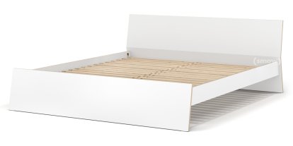 Stockholm Bett, 180 x 200 cm, Weiß, Mit Kopfteil, Mit Lattenrost