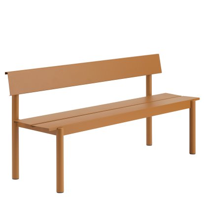 Linear Steel Bank mit Rückenlehne, L 170 x B 50,9 cm, Burnt orange
