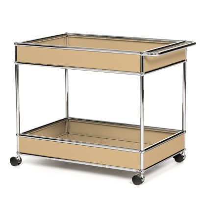 USM Haller Barwagen Typ II verkleidet, USM beige, Hart für Teppichboden