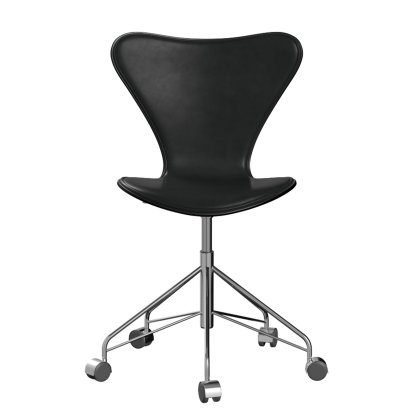 Serie 7 Drehstuhl 3117/3217 Frontpolsterung, Ohne Armlehnen, Gefärbte Esche, Black, Black, Chrome