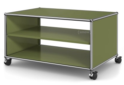 USM Haller TV-Lowboard auf Rollen, Offen, Olivgrün RAL 6003