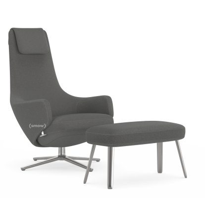 Repos, Sessel Repos & Panchina, Stoff Cosy 2 Classic Grey, 40 cm, Poliert