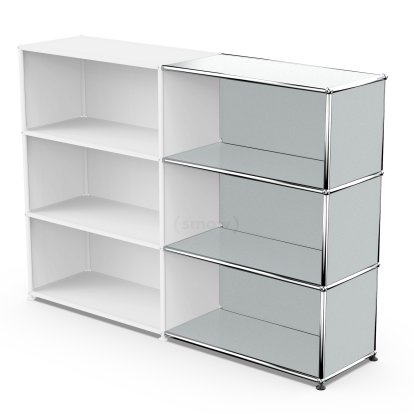 USM Haller Anbaupaket Horizontal 3, USM mattsilber, 35 cm