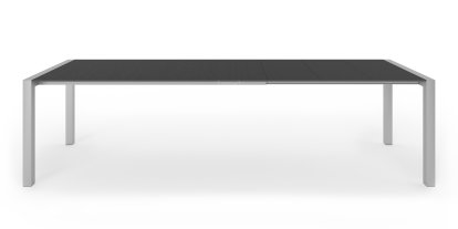 Sushi Esstisch, Laminat schwarz, L 177-288 x B 90 cm, Aluminium eloxiert