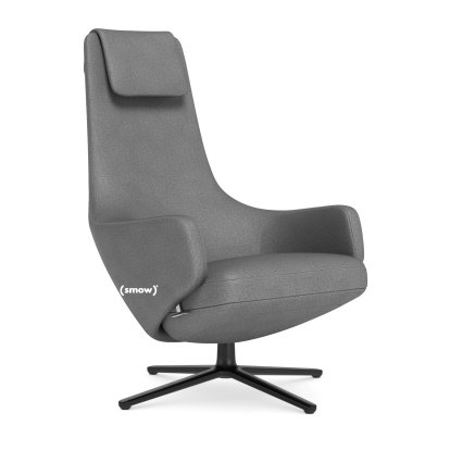 Repos Loungesessel, Sessel Repos, Stoff Dumet sierragrau melange, 45 cm, Basic dark