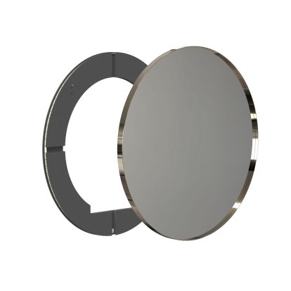 Unu Spiegel mit LED Beleuchtung rund (Set), ø 80 cm, Gold poliert
