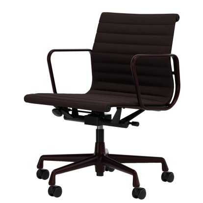 Aluminium Chair EA 117, Aluminium pulverbeschichtet dunkel-bordeaux, Hopsak, Kastanie / moorbraun