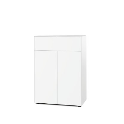 Nex Pur Box 2.0 mit Schubkästen und Türen , 40 cm, H 100 cm x B 80 cm (mit Doppeltür und Schubkästen), Weiß