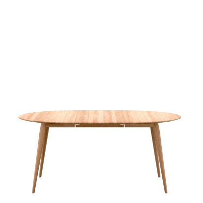 PLAYdinner Round Tisch, Eiche natur geölt, Mit einer Einlegeplatte (L 120-170 cm), Eiche natur geölt