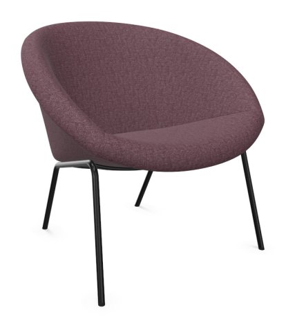 369 Sessel, Stoff Gaia amethyst, Matt-pulverbeschichtet schwarz