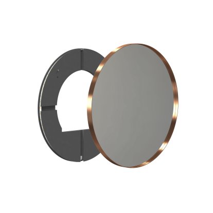 Unu Spiegel mit LED Beleuchtung rund (Set), ø 60 cm, Kupfer gebürstet