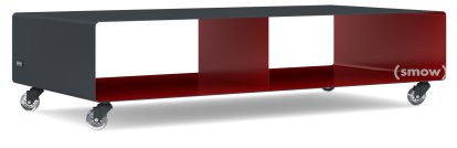 TV Lowboard R 200, Zweifarbig, Anthrazitgrau (RAL 7016) - Rubinrot (RAL 3003), Transparentrollen