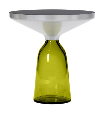 Bell Beistelltisch, Aluminium, klar lackiert, Olivgrün