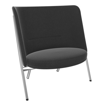 D70 Sessel, Stoff Kavallerietuch - anthrazit, Chrom