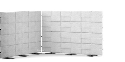 USM Privacy Panels Akustikecke, 2,25 m (3 Elemente), 1,44 m (4 Elemente), 2,25 m (3 Elemente), Hellgrau