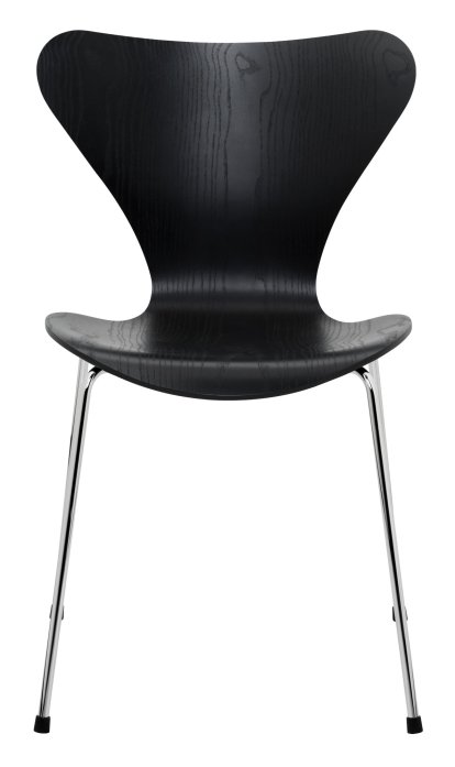 Serie 7 Stuhl 3107, Gefärbte Esche, Black, Chrome
