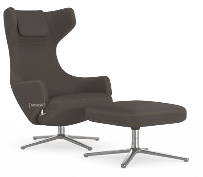 Grand Repos Loungesessel, Sessel Grand Repos & Ottoman, Stoff Cosy 2 Muskat, 45 cm, Poliert