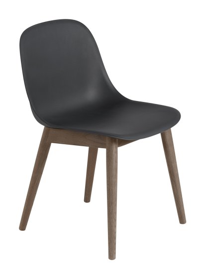 Fiber Wood Stuhl, Schwarz / dunkelbraun