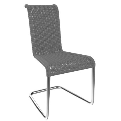 B20 Stuhl, Geflecht I, Grau, Chrom