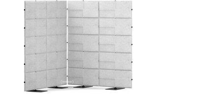 USM Privacy Panels Akustikecke, 1,50 m (2 Elemente), 1,79 m (5 Elemente), 1,50 m (2 Elemente), Hellgrau