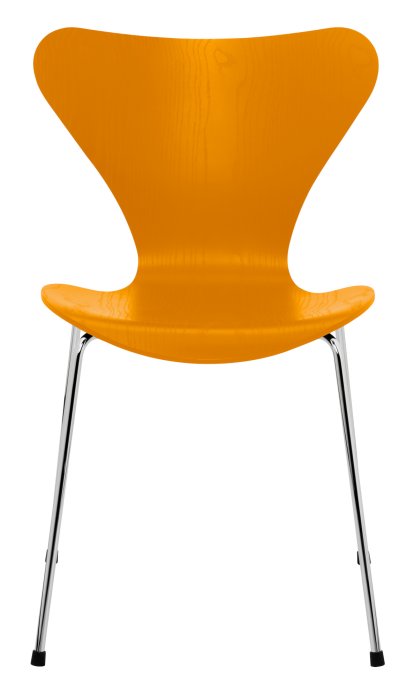 Serie 7 Stuhl 3107, Gefärbte Esche, Burnt Yellow, Chrome