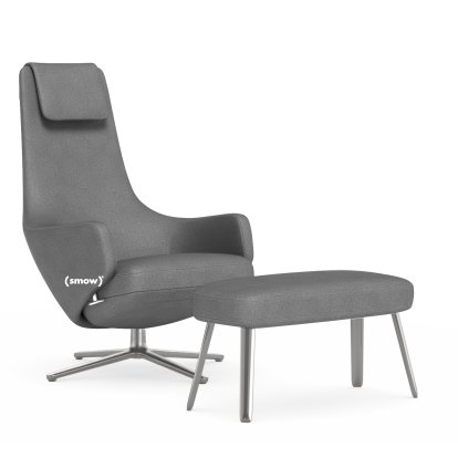 Repos, Sessel Repos & Panchina, Stoff Dumet sierragrau melange, 40 cm, Poliert