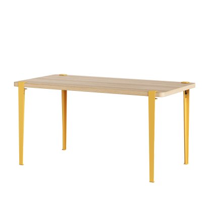 Balthazar Esstisch, Eichenfurnier, Brioche gelb