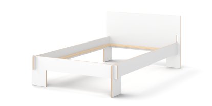 Siebenschläfer Bett, 120 x 200 cm, Mit Kopfteil, Weiß, Ohne Lattenrost