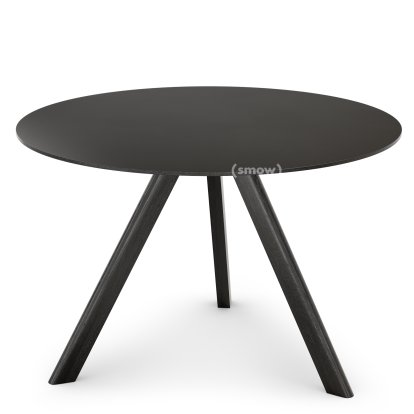 Copenhague Round Tisch CPH20, Ø 120 x H 74, Eiche schwarz lackiert, Linoleum schwarz