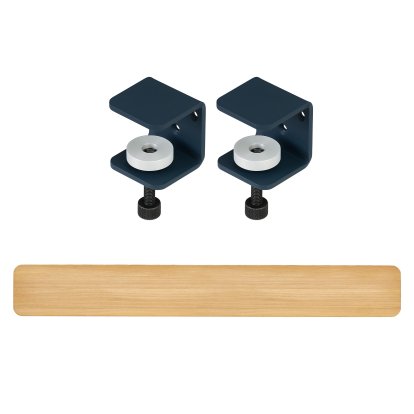 Tiptoe Wandregal Eiche massiv, Wandregal 150 cm, Mitternachtsblau