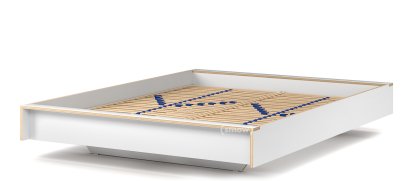 Flai Bett, 160 x 200, Ohne Kopfteil, CPL weiß, Mit Lattenrost