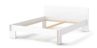 Siebenschläfer Bett, 160 x 200 cm, Mit Kopfteil, Weiß, Ohne Lattenrost