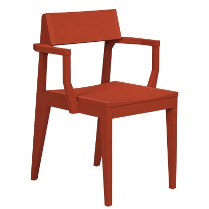 Schulz Armlehnstuhl, Ungepolstert, Esche sienna rot