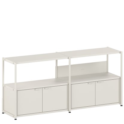 Unit Sideboard Stahl, 2 x Doppeltür, Creme weiß