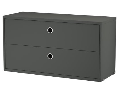 String System Schubladenelement, 78 x 30 cm, Dunkelgrau lackiert