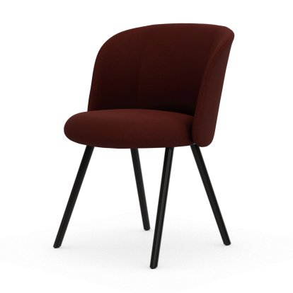 Mikado Stuhl, Aluminium pulverbeschichtet basic dark, Dumet, Dunkelrot melange, Gleiter für Teppichboden
