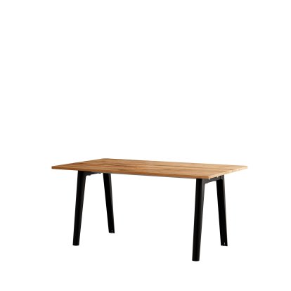 New Modern Esstisch rechteckig, Metall/Holz, 160 x 95 cm, Eiche recycled, Graphitschwarz