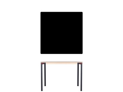 Seiltänzer Tisch, 75 x 90 x 90 cm, Linoleum schwarz, rot